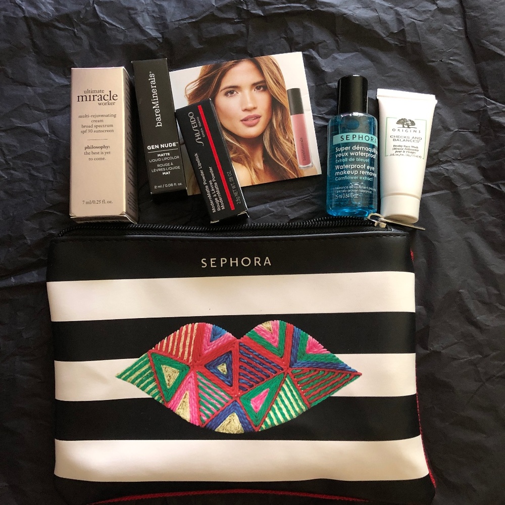 SEPHORA MAKEUP BAG & DELUXE SAMPLES -SHISHEIDO++
